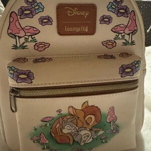 Loungefly Disney Cream Backpack with Purple and Pink Accents